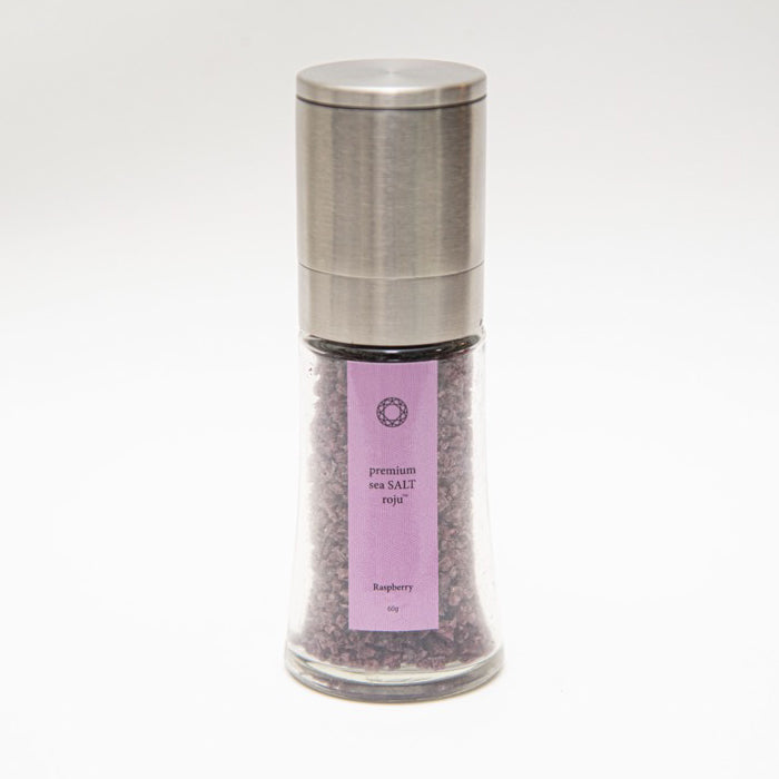 露珠 ROJU SALT ラズベリー ミル 60g|挽きたて・食卓用ガラスボトル