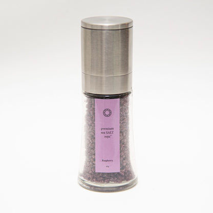 露珠 ROJU SALT ラズベリー ミル 60g｜挽きたて・食卓用ガラスボトル
