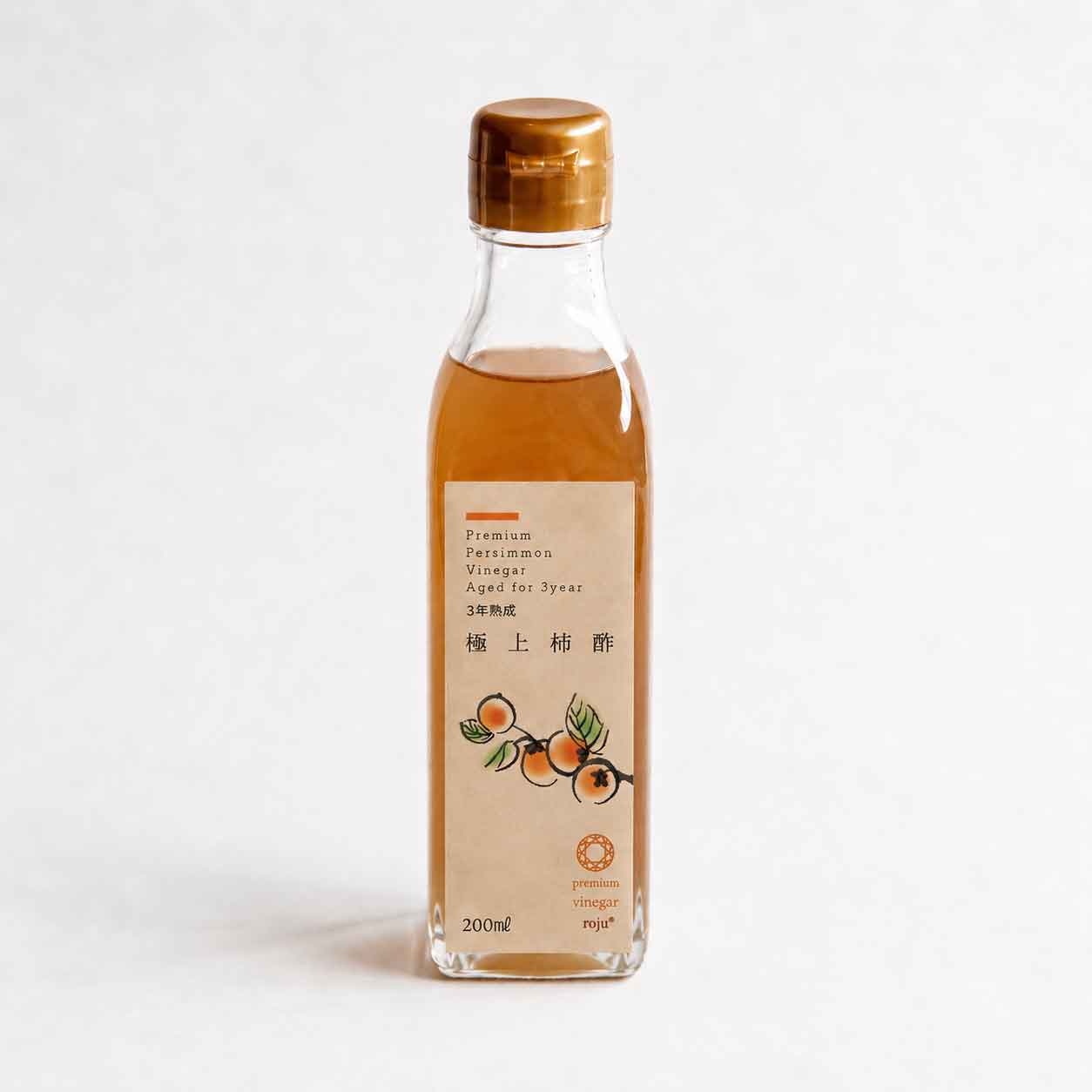 露珠 ROJU プレミアム ビネガー「野生柿酢」190ml｜無添加・自然発酵