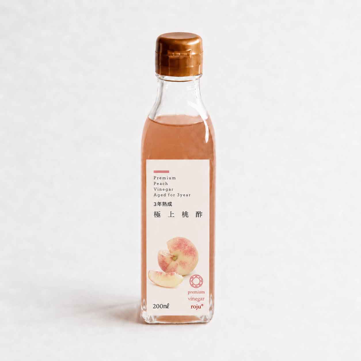 露珠 ROJU プレミアム ビネガー「桃酢」190ml｜無添加・自然発酵